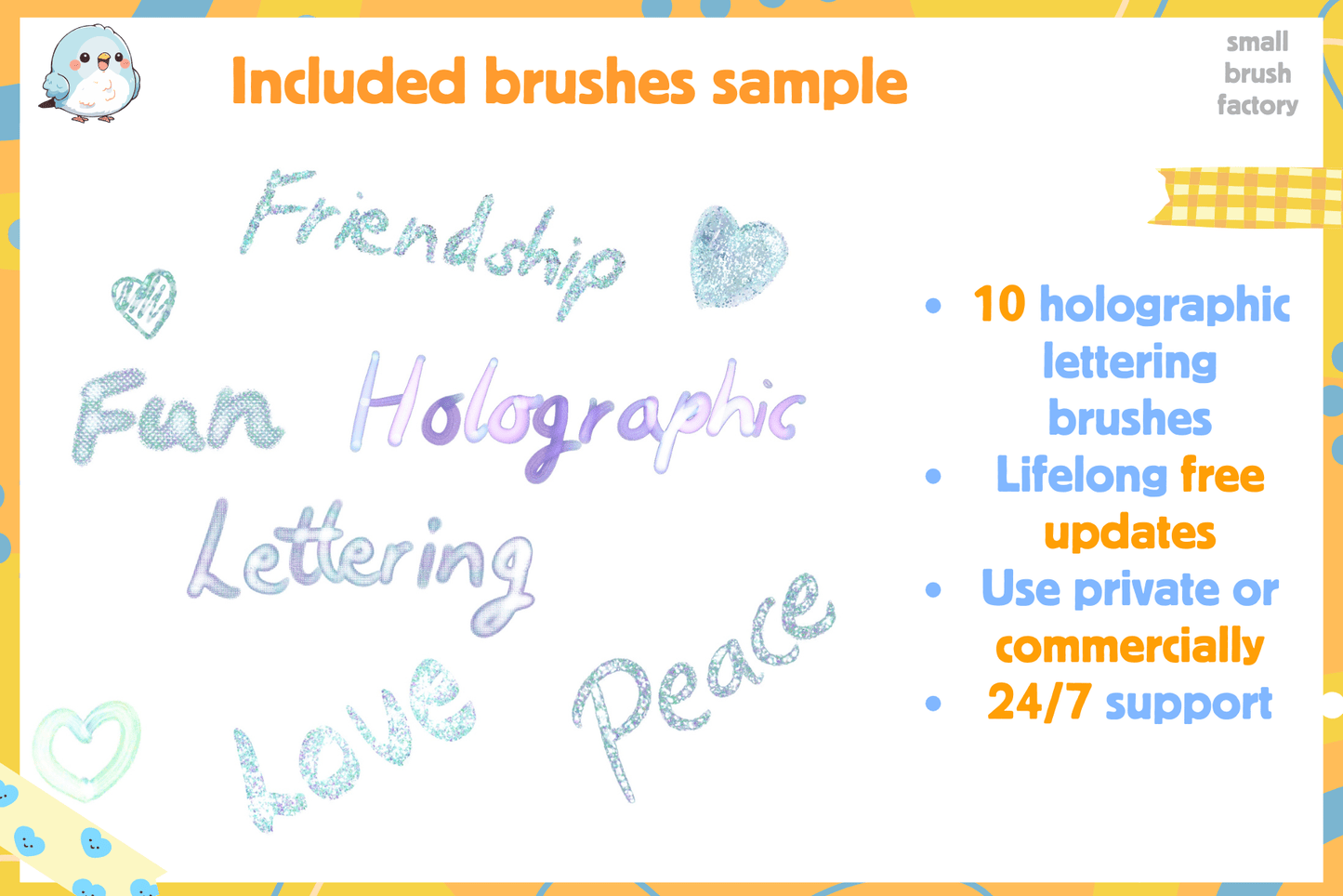 Holographic Glitter Fun – 70 Procreate Brushes Set - Cozy Brushery