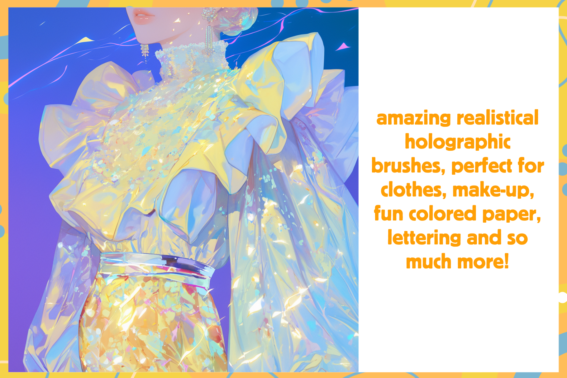 Holographic Glitter Fun – 70 Procreate Brushes Set - Cozy Brushery