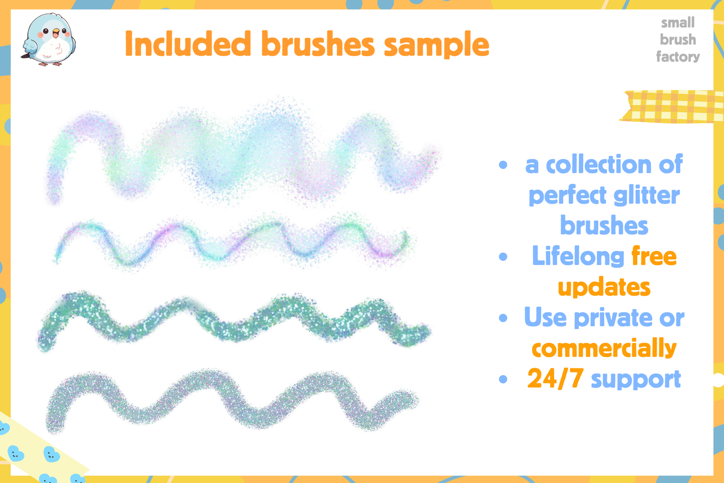 Holographic Glitter Fun – 70 Procreate Brushes Set - Cozy Brushery