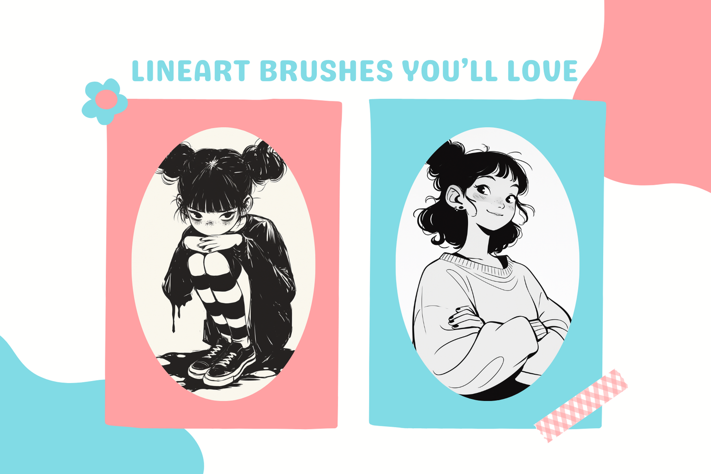 Ink Mastery – 40 Procreate Lineart Brushes for Art - Cozy Brushery