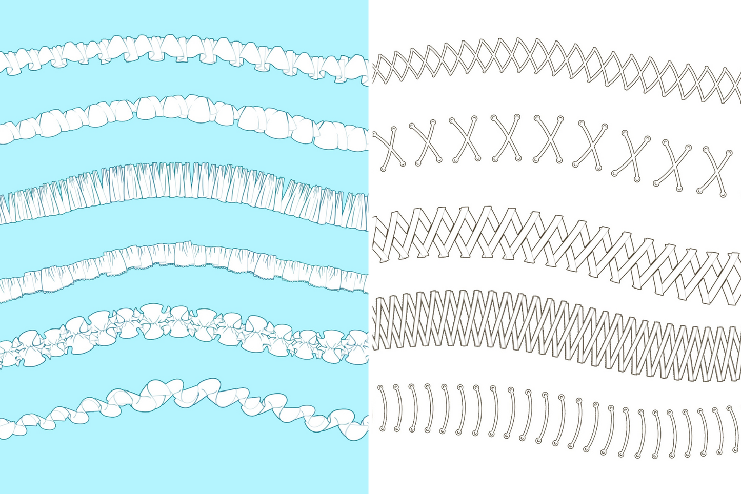 Little Closet Dress-Up Bundle 200 Procreate Stamps Brushes - Cozy Brushery