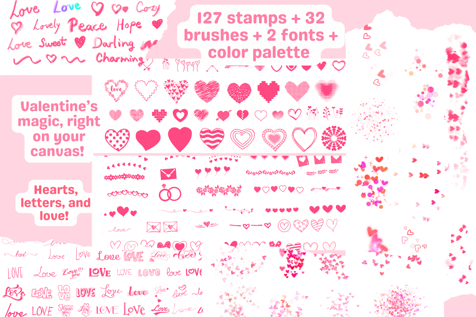 Love Doodle Kit – Valentine’s Procreate Brushes And More - Cozy Brushery