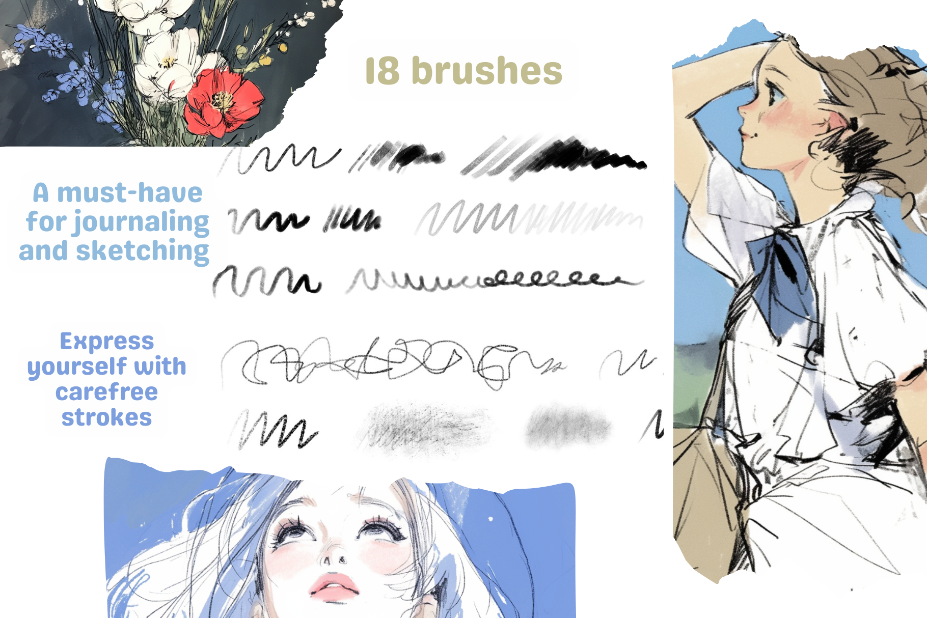 Mystic Pencil Doodle Pack – 18 Procreate Brushes for Art - Cozy Brushery