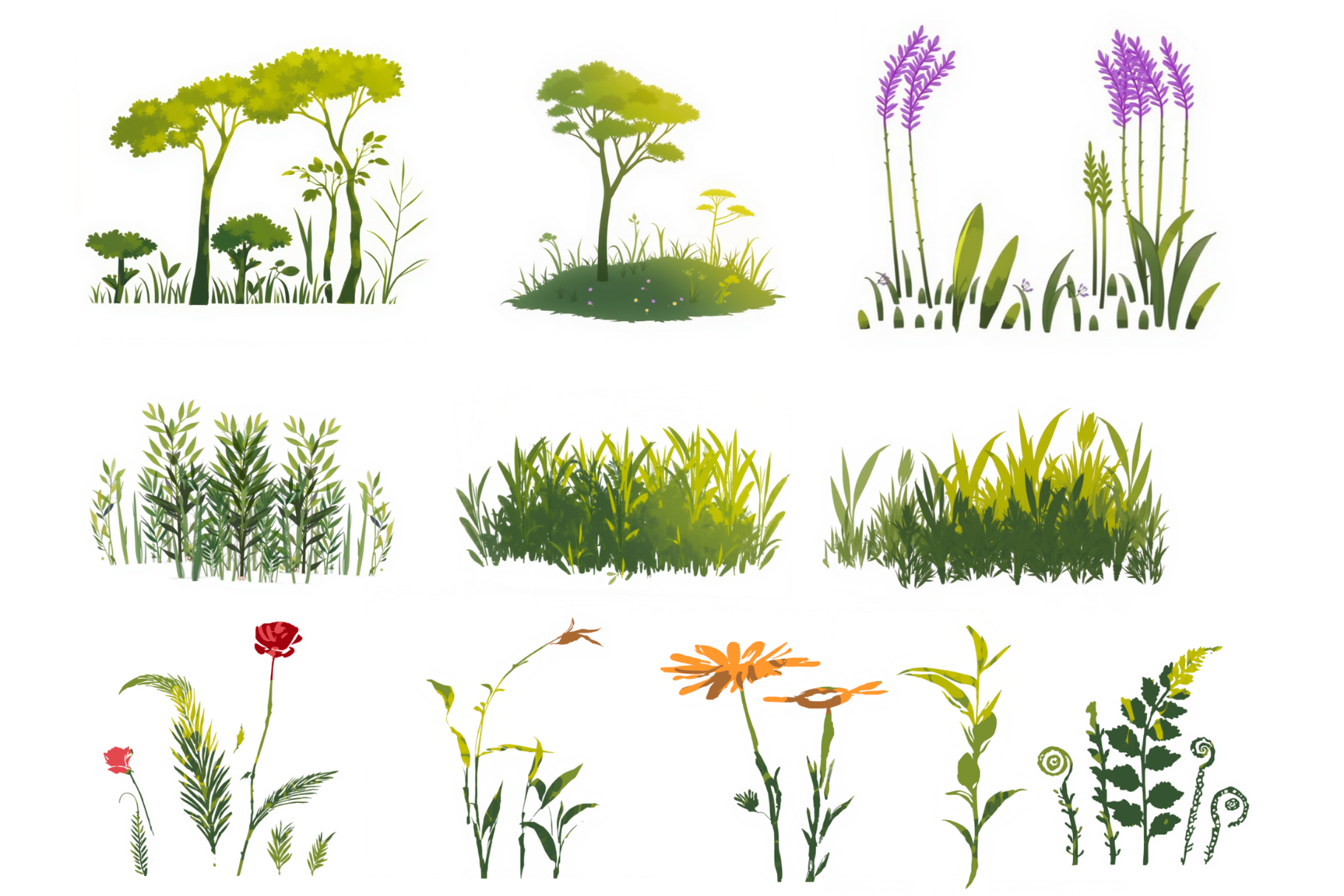 Nature Canvas Collection – 52 Procreate Brushes for Moss, Grass, Leaves & Flowers - Cozy Brushery