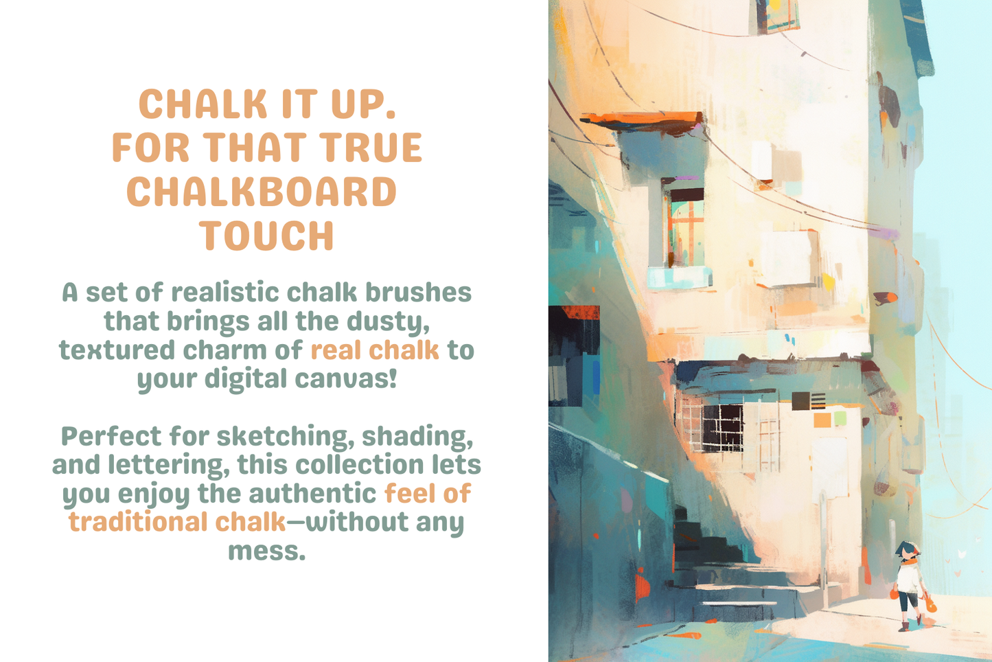 Nostalgic Chalk Brushes for Procreate - 31 Manga Tools - Cozy Brushery