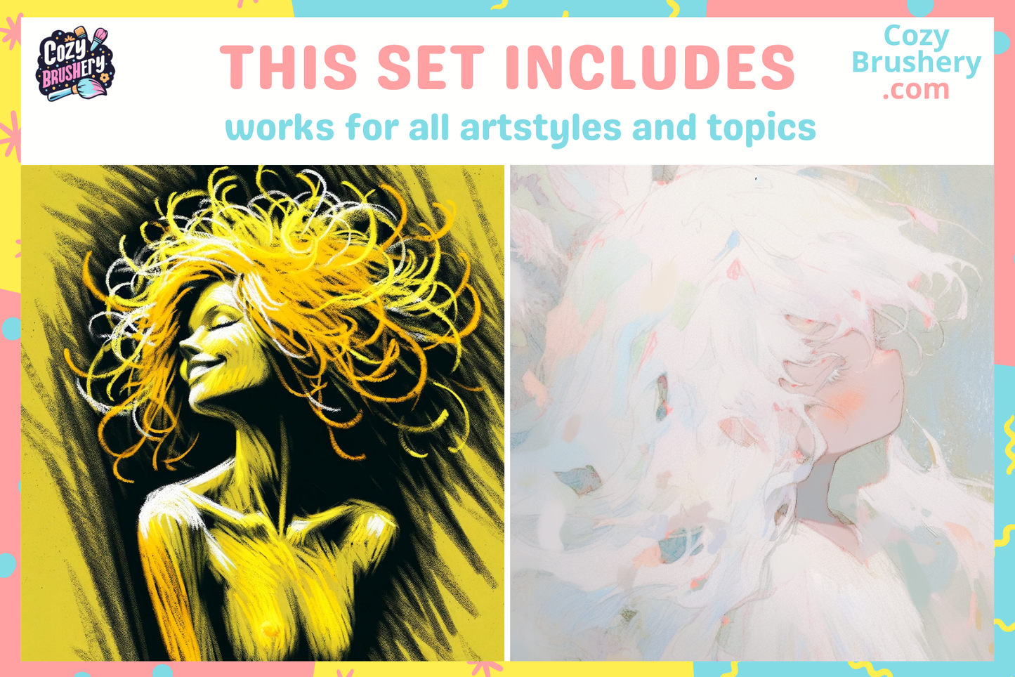 Nostalgic Chalk Brushes for Procreate - 31 Manga Tools - Cozy Brushery