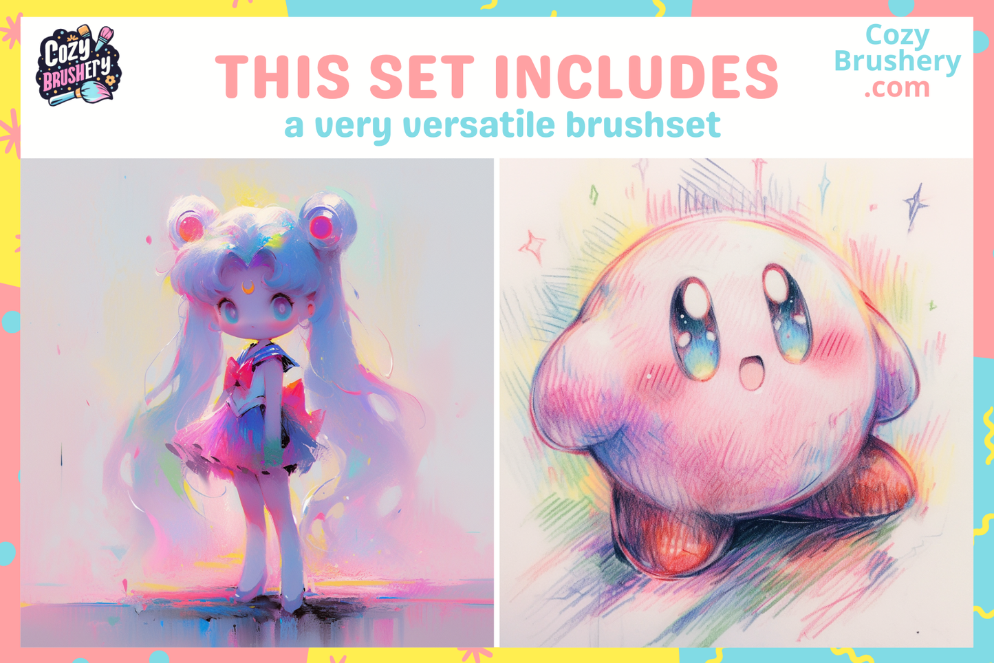 Nostalgic Chalk Brushes for Procreate - 31 Manga Tools - Cozy Brushery