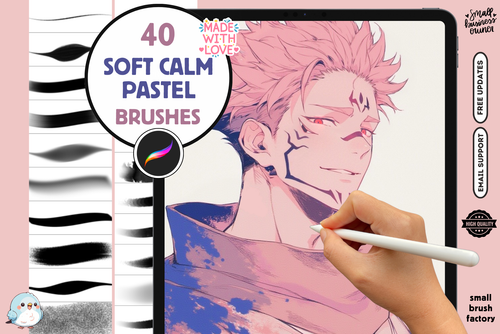 Pastel Dreams – 40 Soft Procreate Brushes for Art - Cozy Brushery