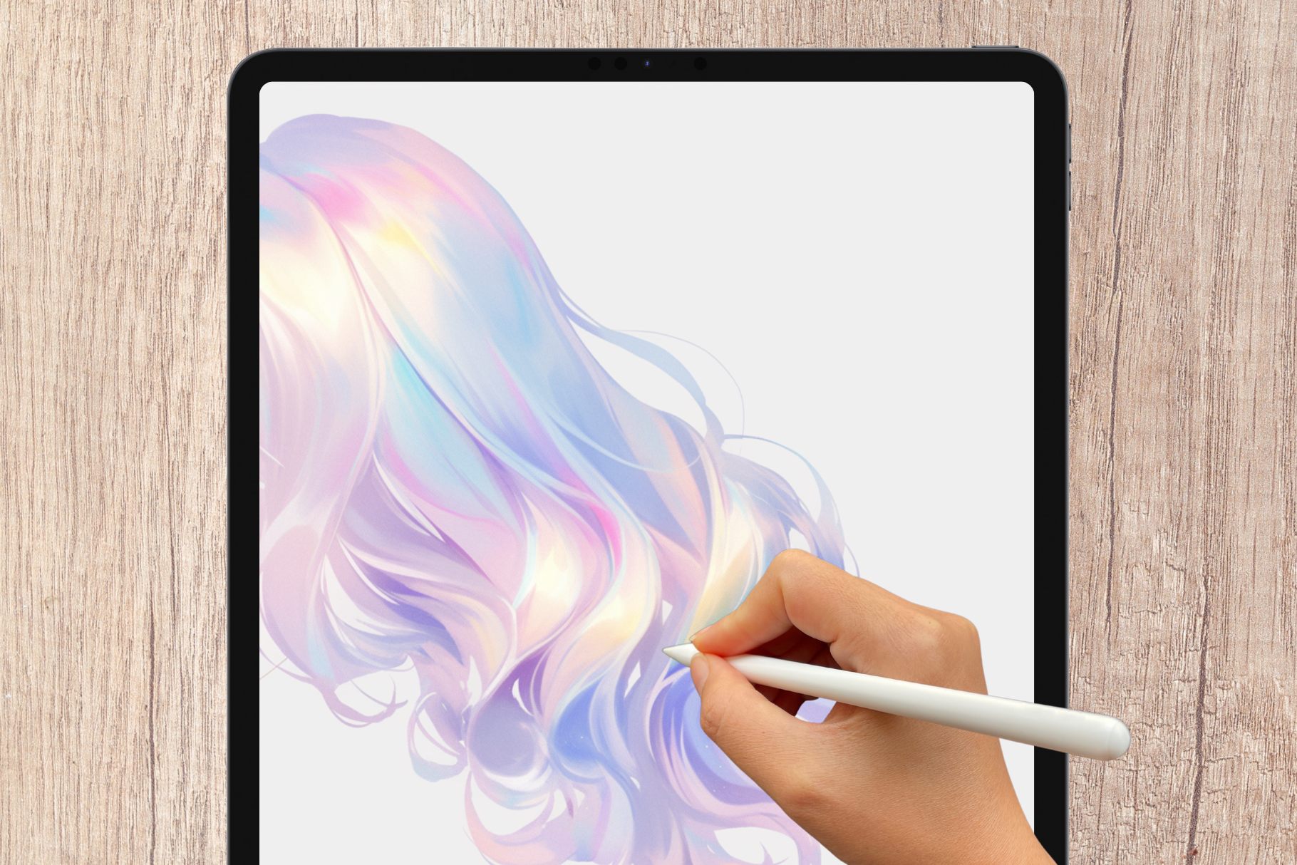 Pastel Hair Brushes – 60 Procreate Brushes for Soft Hair - Cozy Brushery