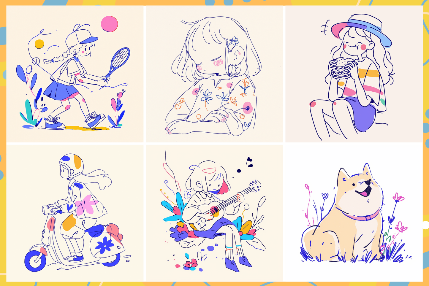 Pencil Doodle Brush Pack – 33 Fun Procreate Brushes - Cozy Brushery