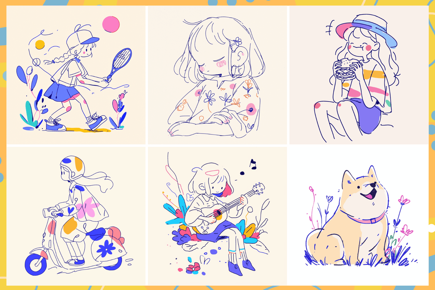 Pencil Doodle Brush Pack – 33 Fun Procreate Brushes - Cozy Brushery