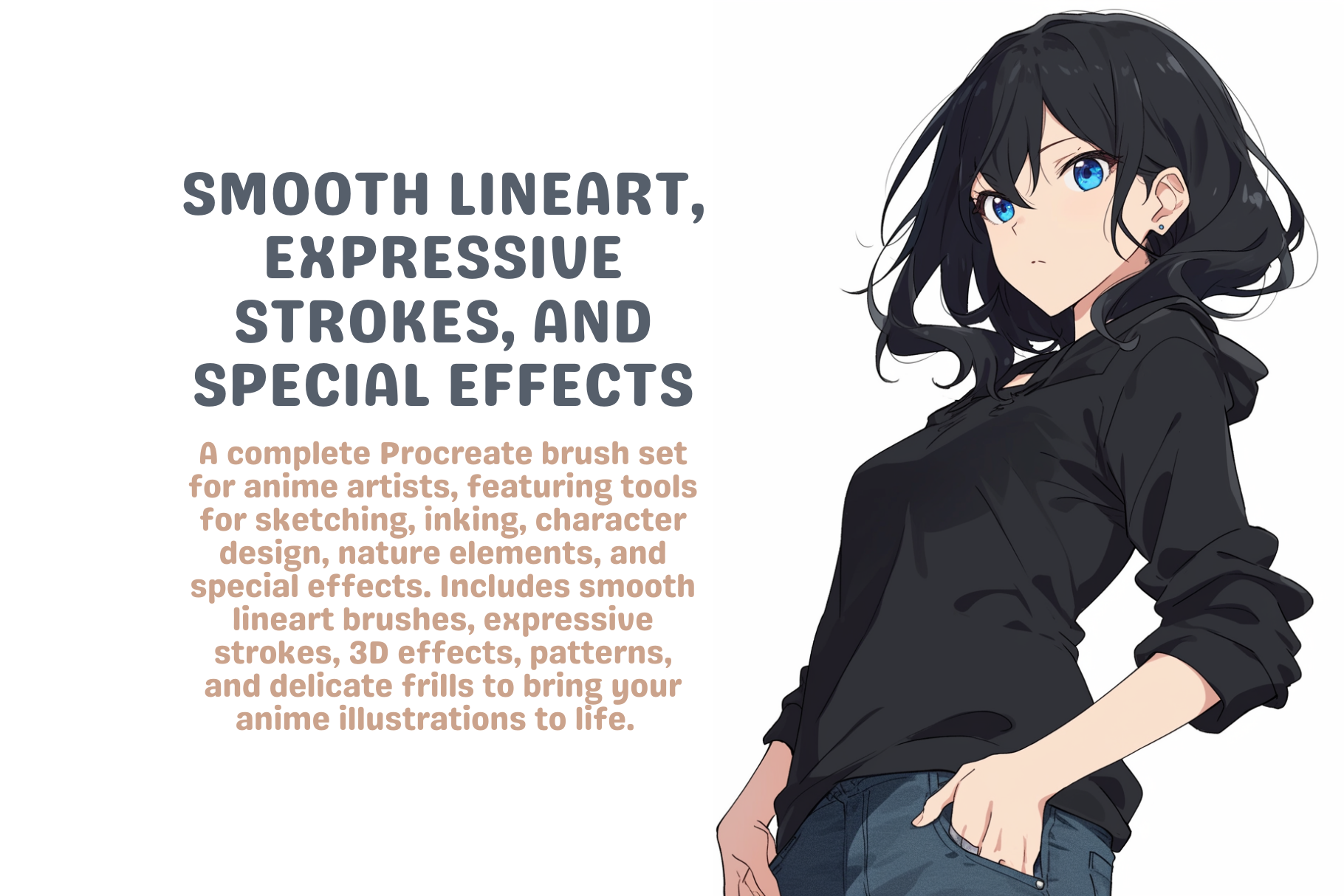 Procreate Anime Brushes – 30 Brushes for Sketching, Lineart, Coloring, and Characters - Cozy Brushery
