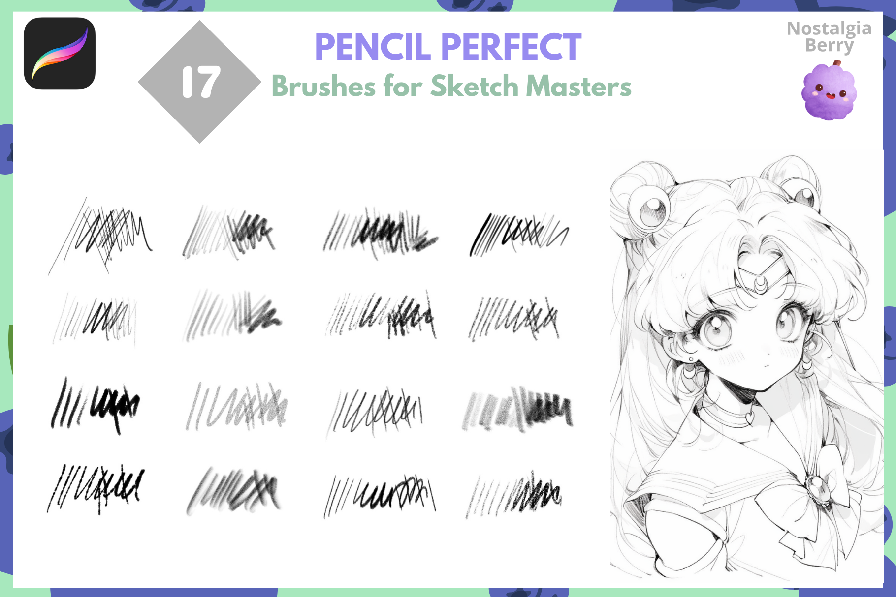 Procreate Anime Manga Lineart and Doodling Brushes Set - Cozy Brushery