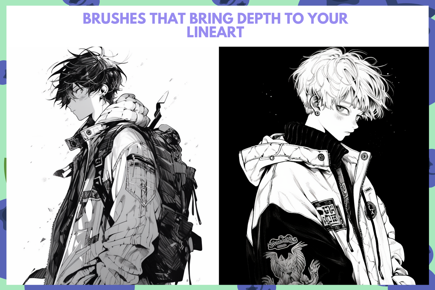 Procreate Anime Manga Lineart and Doodling Brushes Set - Cozy Brushery