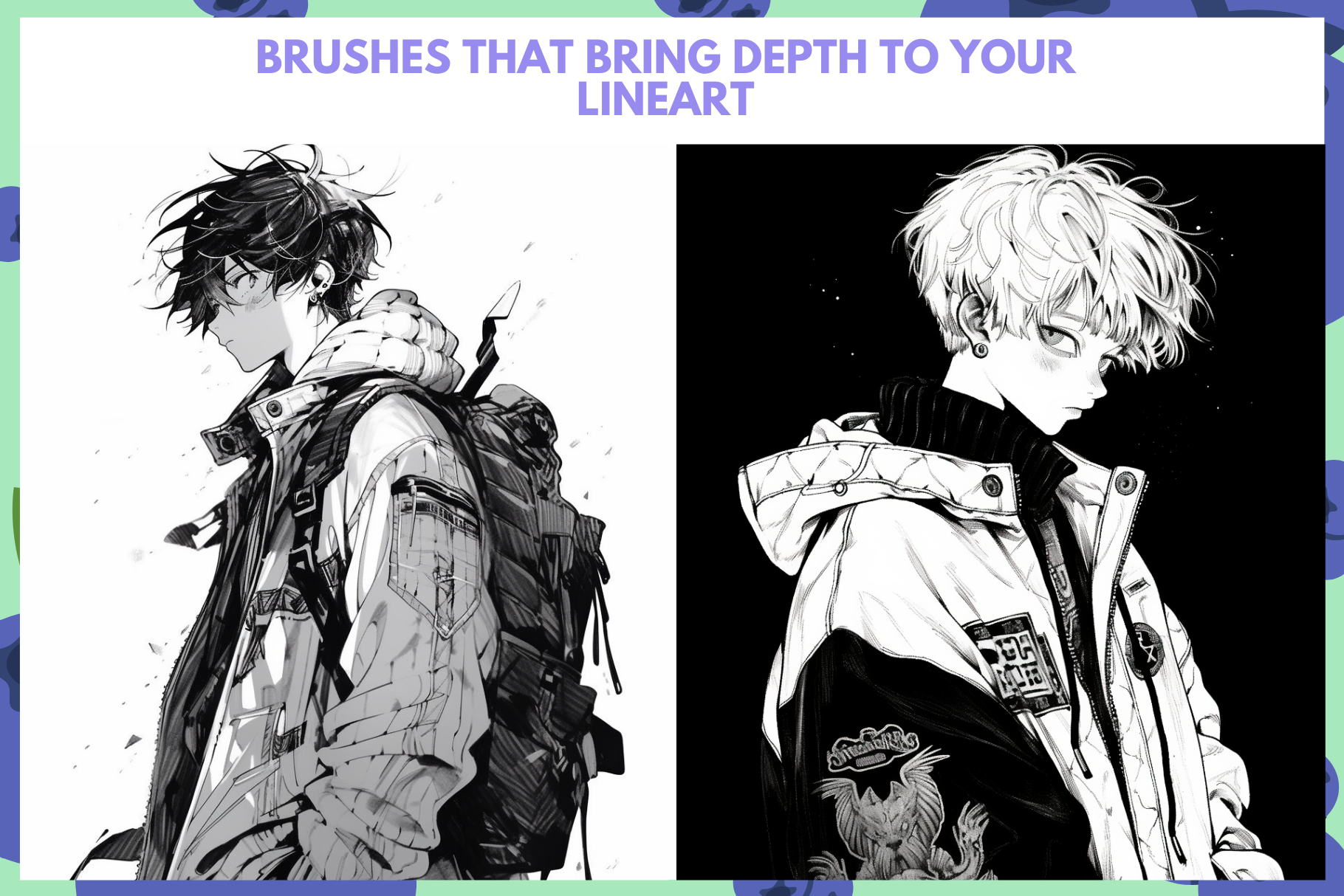 Procreate Anime Manga Lineart and Doodling Brushes Set - Cozy Brushery