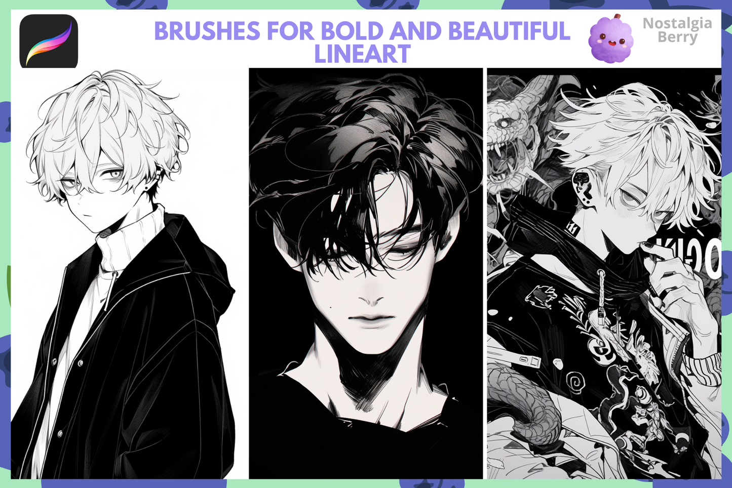 Procreate Anime Manga Lineart and Doodling Brushes Set - Cozy Brushery