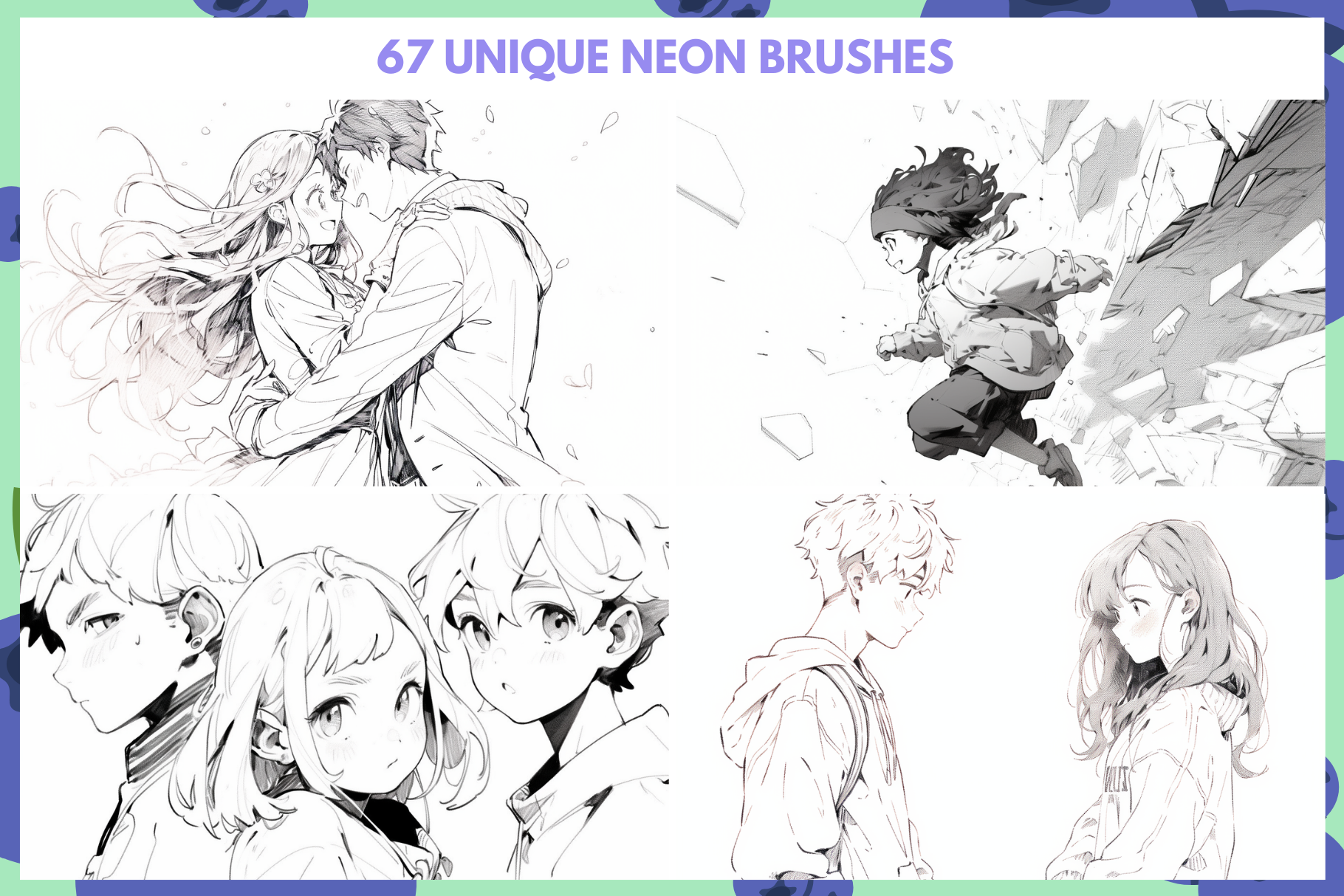 Procreate Anime Manga Lineart and Doodling Brushes Set - Cozy Brushery