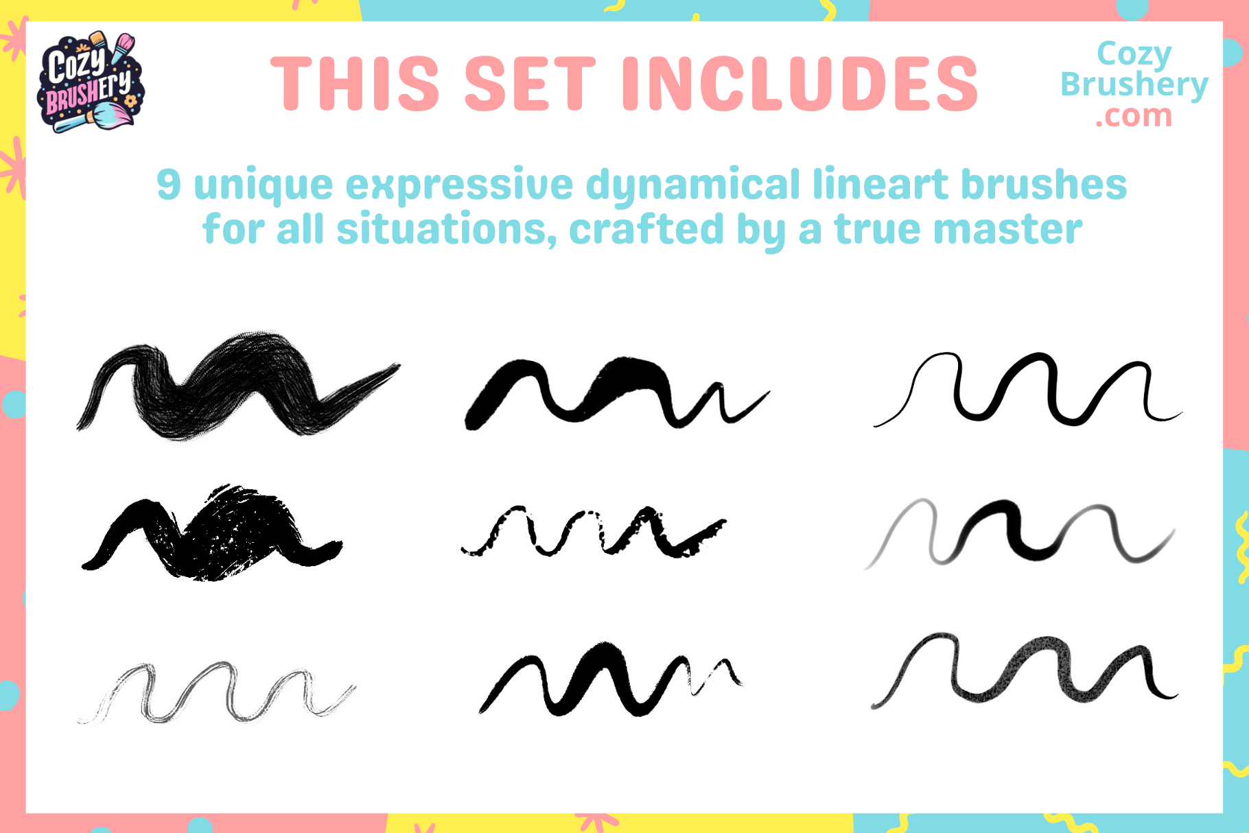 Procreate Anime Manga Lineart Brushes for Portraits and Fullbody - Cozy Brushery