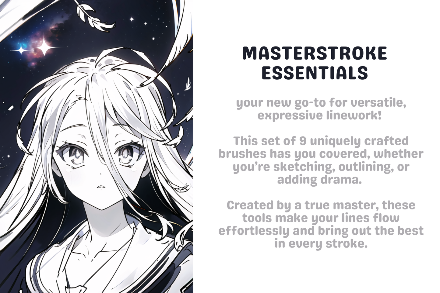 Procreate Anime Manga Lineart Brushes for Portraits and Fullbody - Cozy Brushery