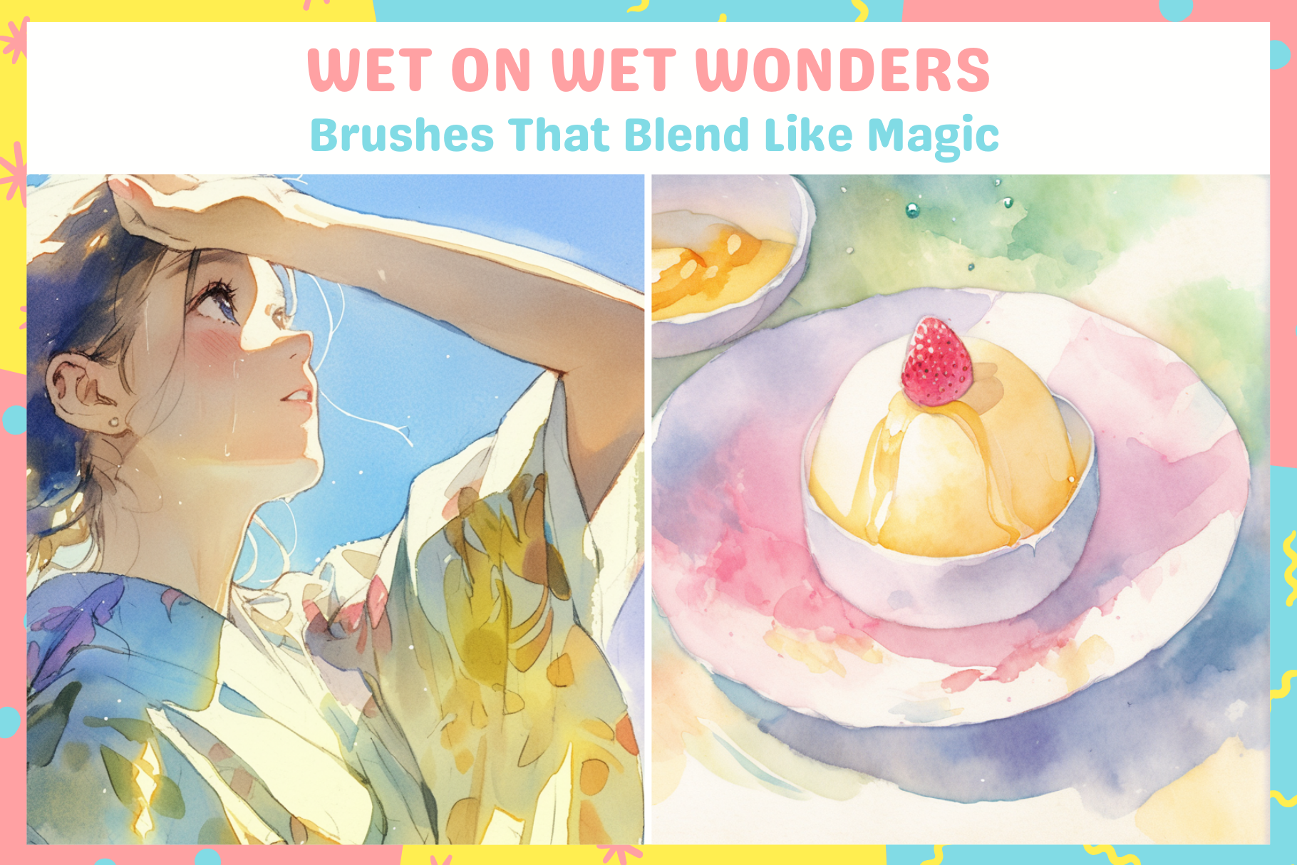 Procreate Anime Watercolor Brushes for Digital Art Bundle - Cozy Brushery