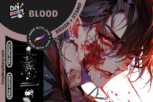 Procreate Brushes and Stamps: Bloodbath Bonanza Pack - Cozy Brushery