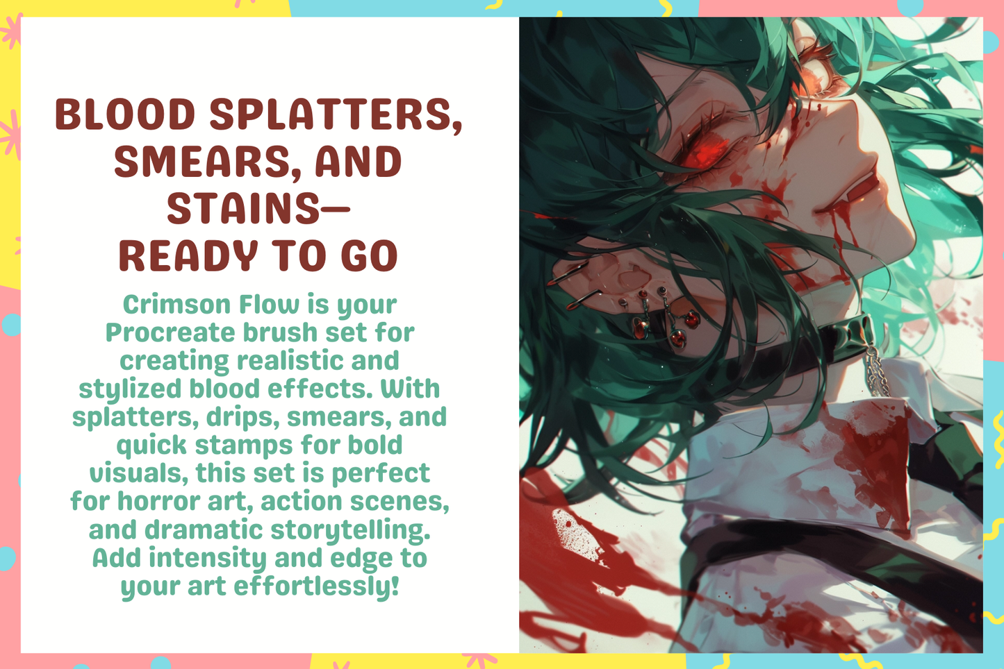 Procreate Brushes and Stamps: Bloodbath Bonanza Pack - Cozy Brushery