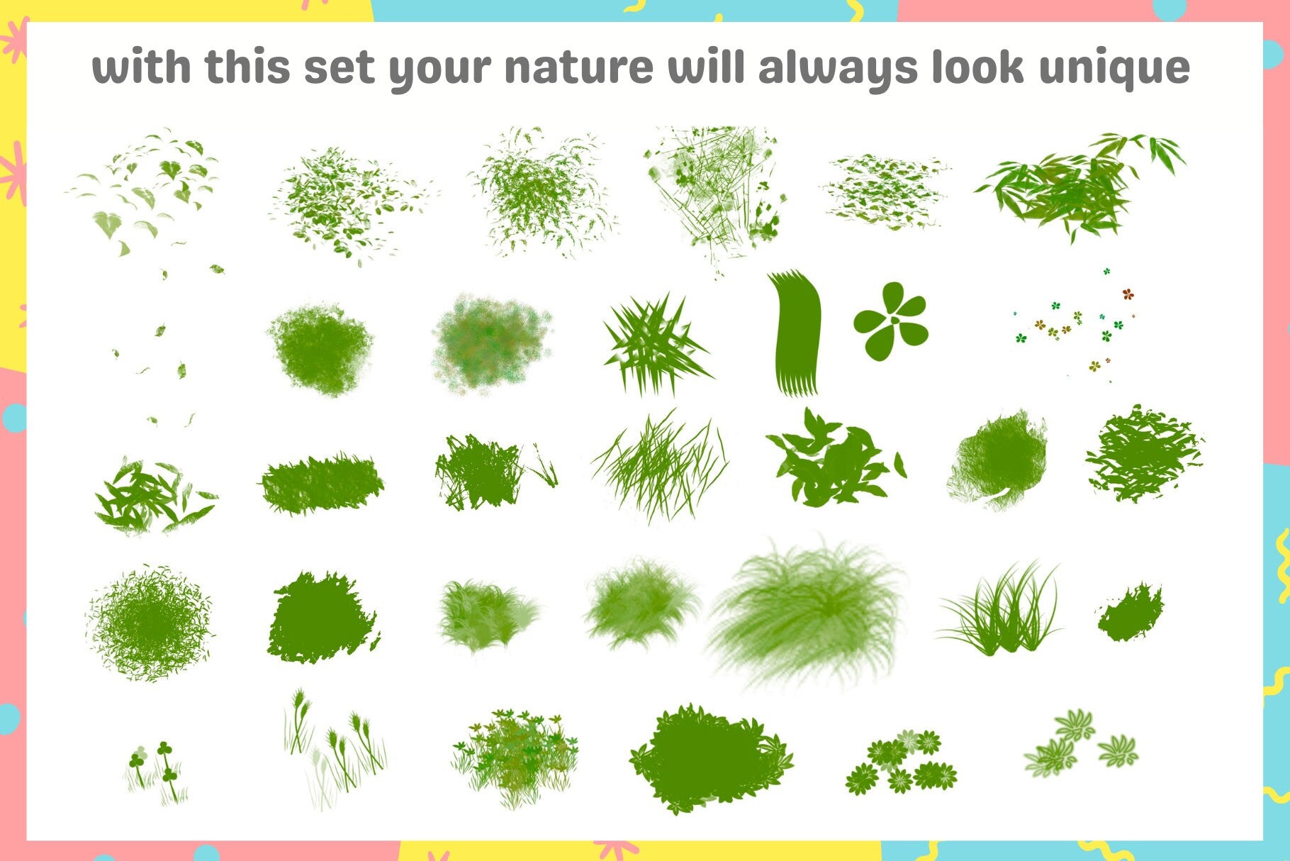 Procreate Brushes and Stamps: Verdant Paradise Set - Cozy Brushery