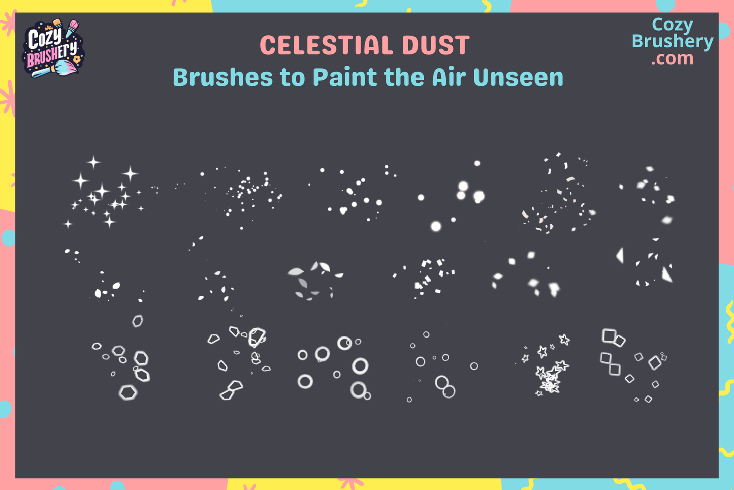 Procreate Brushes Atmosphere Whispers 150+ Dust and Particle Brushes - Cozy Brushery