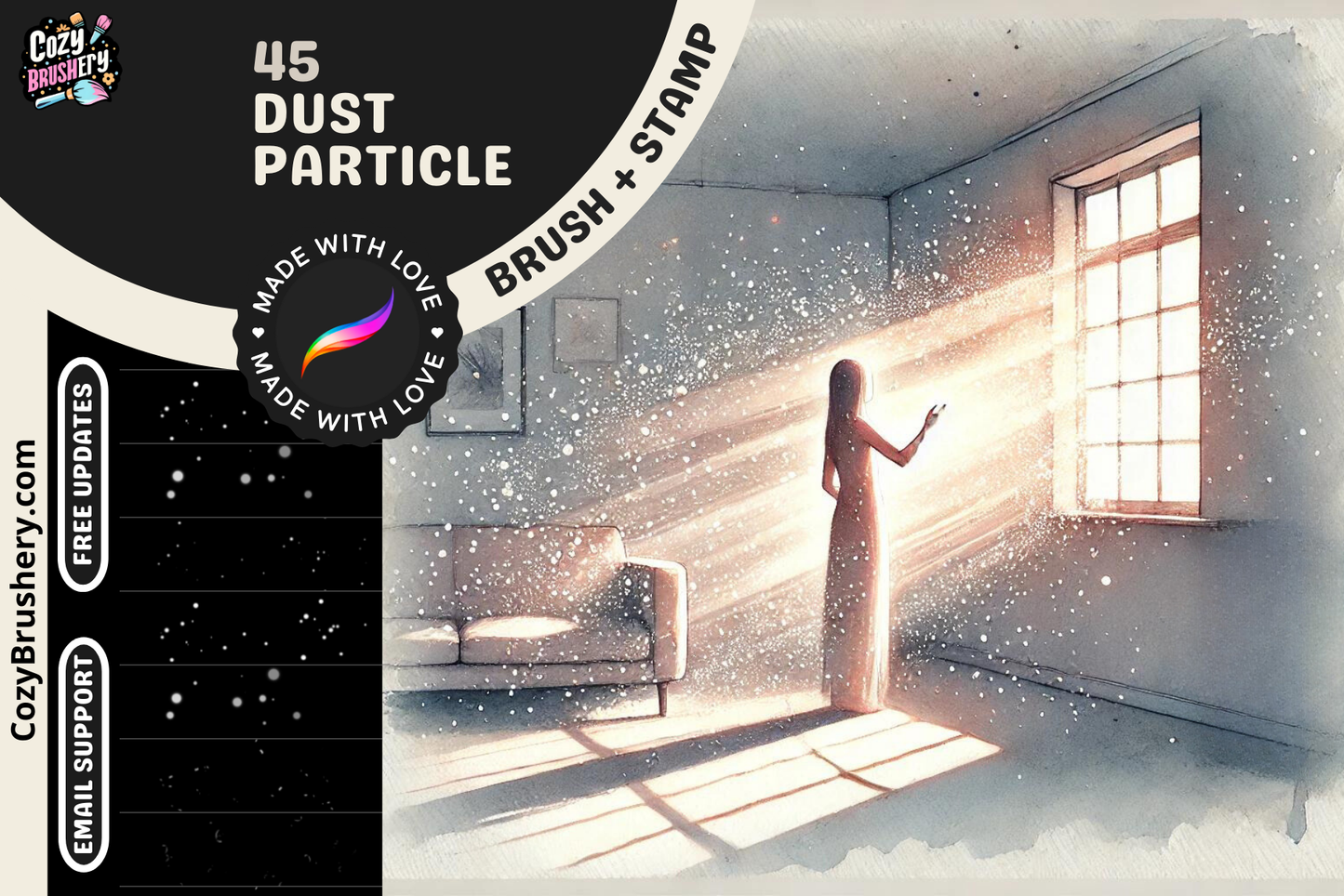 Procreate Brushes Atmosphere Whispers 150+ Dust and Particle Brushes - Cozy Brushery