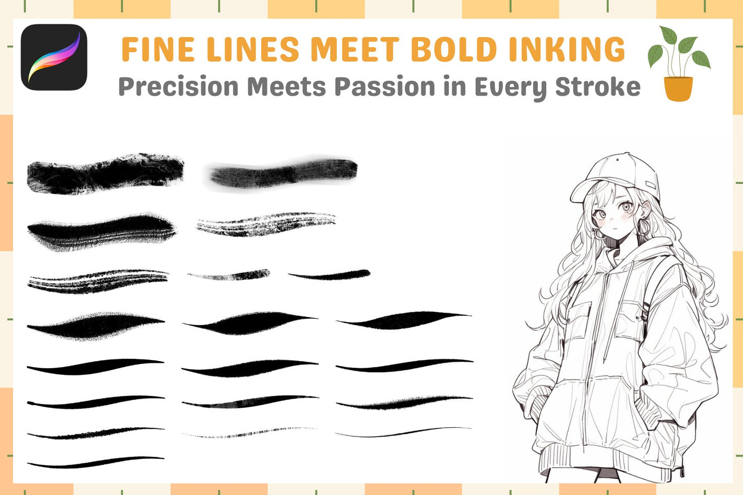 Procreate Brushes: Bold Ink and Lineart Legend Set - Cozy Brushery