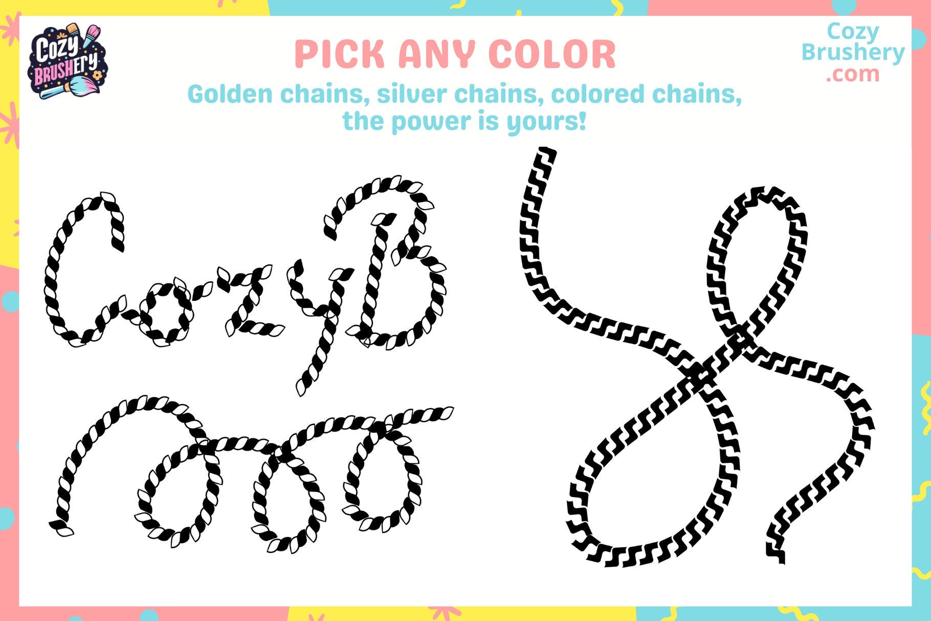 Procreate Brushes Chain Master Set 69 Versatile Chain Brushes - Cozy Brushery