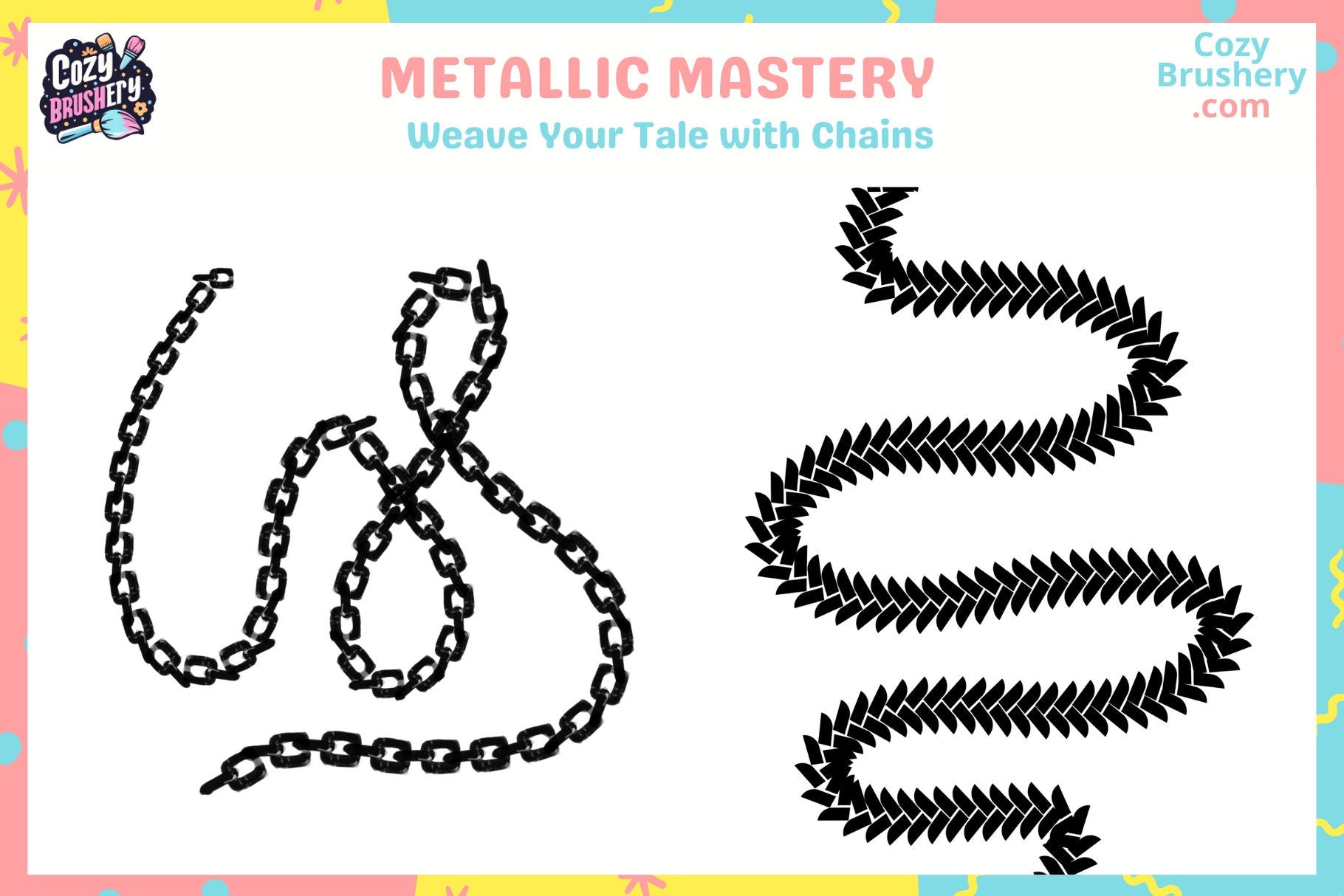 Procreate Brushes Chain Master Set 69 Versatile Chain Brushes - Cozy Brushery