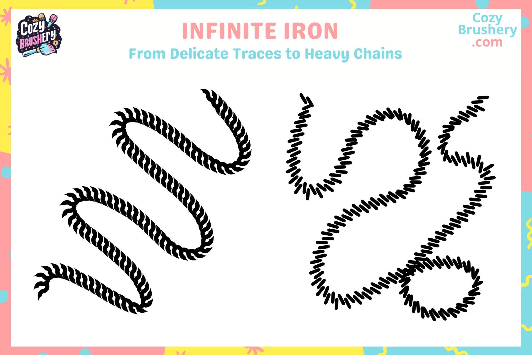 Procreate Brushes Chain Master Set 69 Versatile Chain Brushes - Cozy Brushery