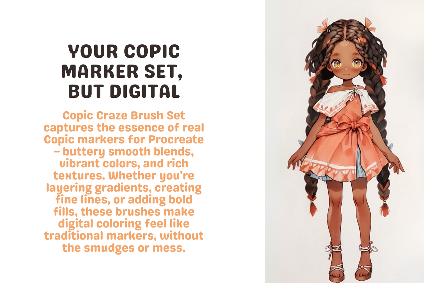 Procreate Brushes: Copic Craze 28 Marker Brushes Set - Cozy Brushery