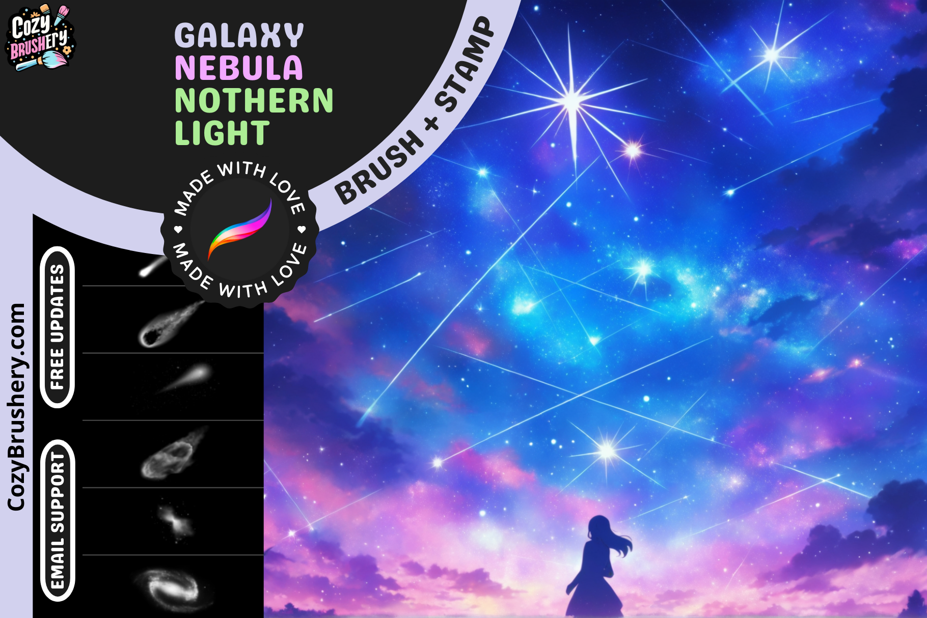 Procreate Brushes: Cosmic Wonders for Night Sky Art - Cozy Brushery
