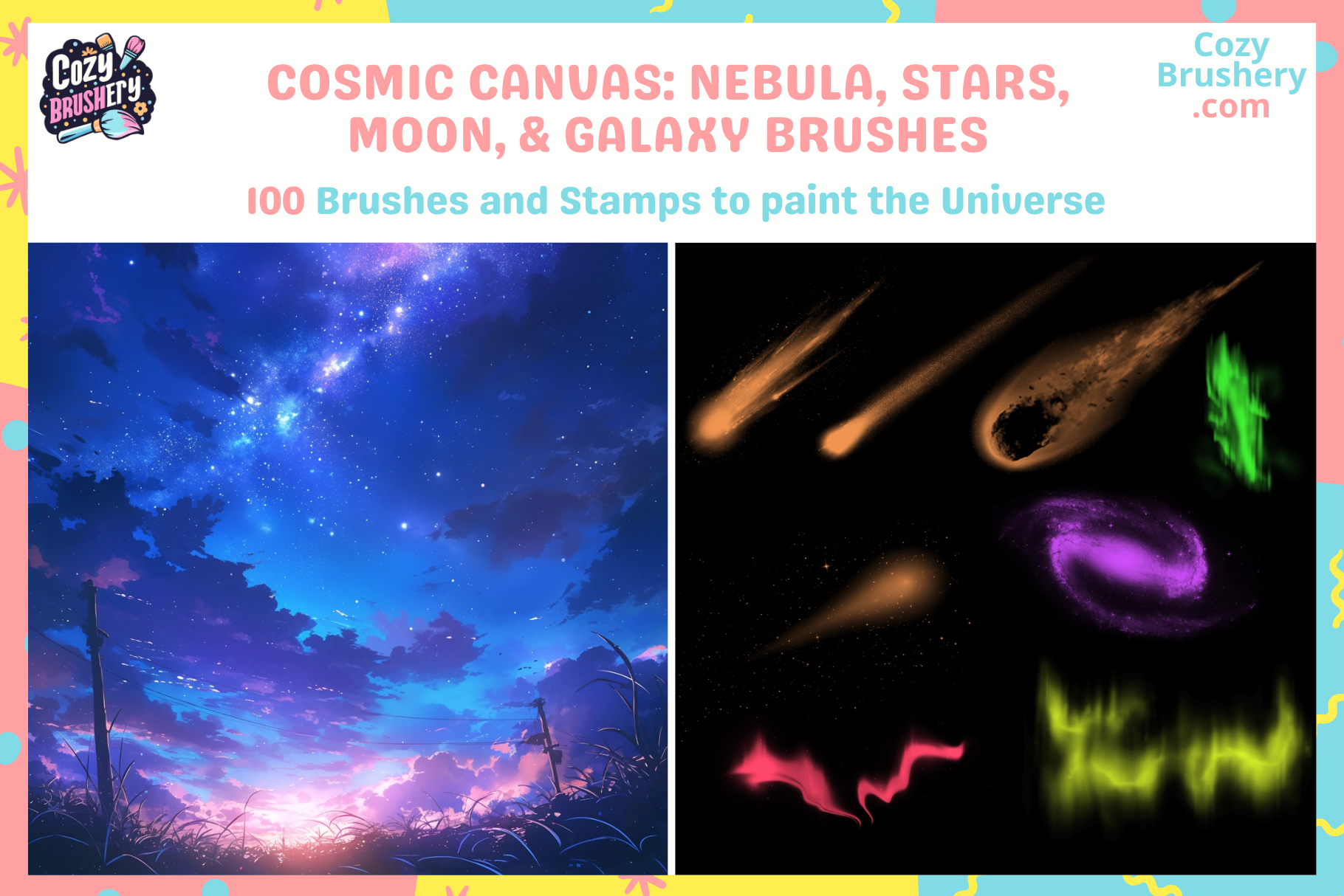 Procreate Brushes: Cosmic Wonders for Night Sky Art - Cozy Brushery