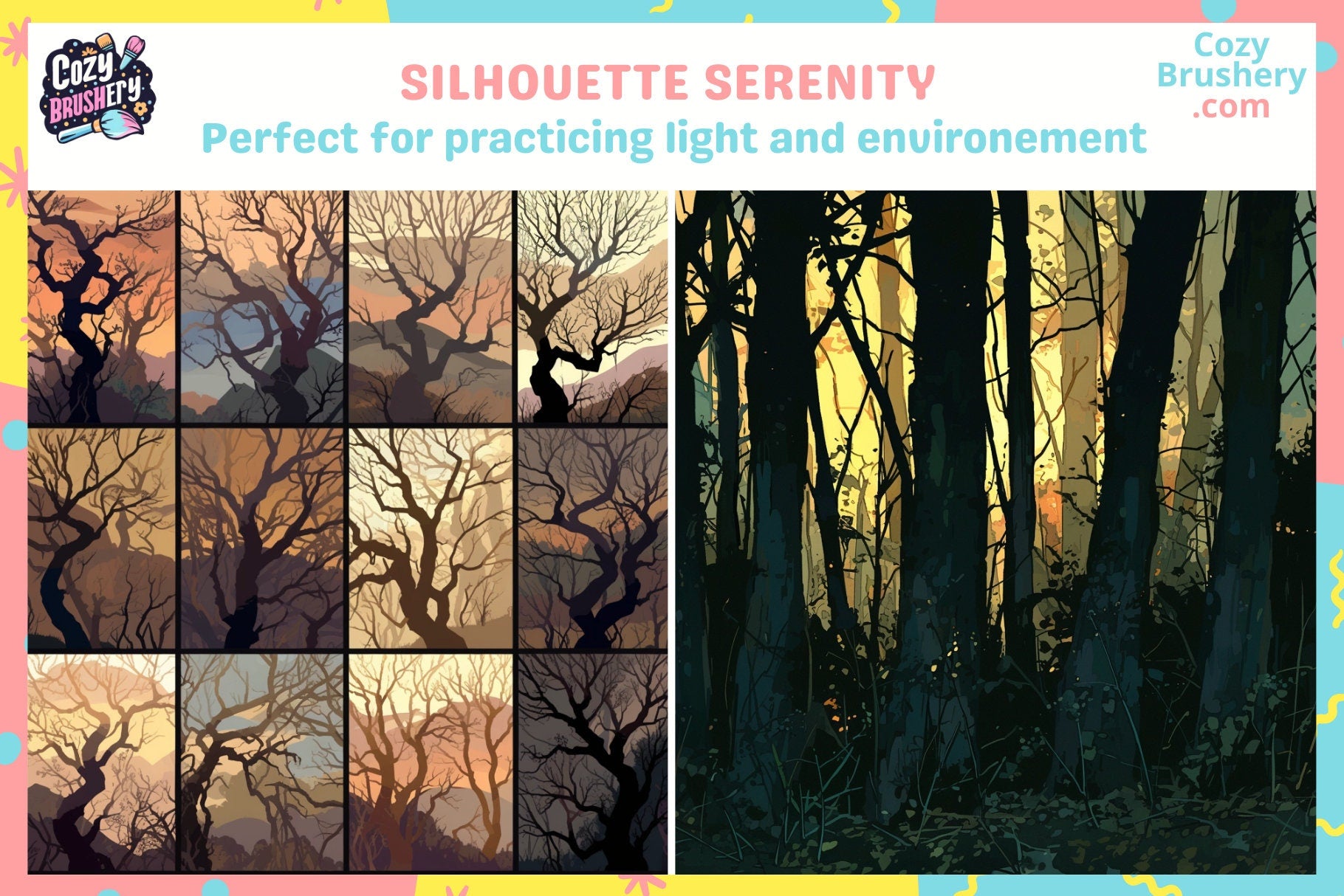 Procreate Brushes: Forest Whisper and Easy Tree Brushes - Cozy Brushery