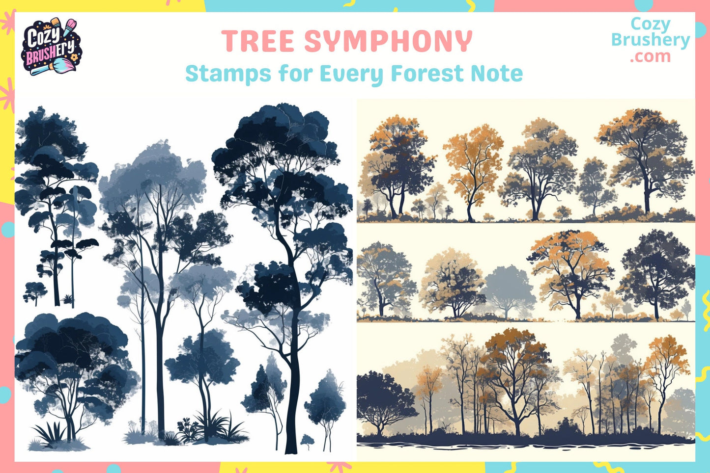 Procreate Brushes: Forest Whisper and Easy Tree Brushes - Cozy Brushery
