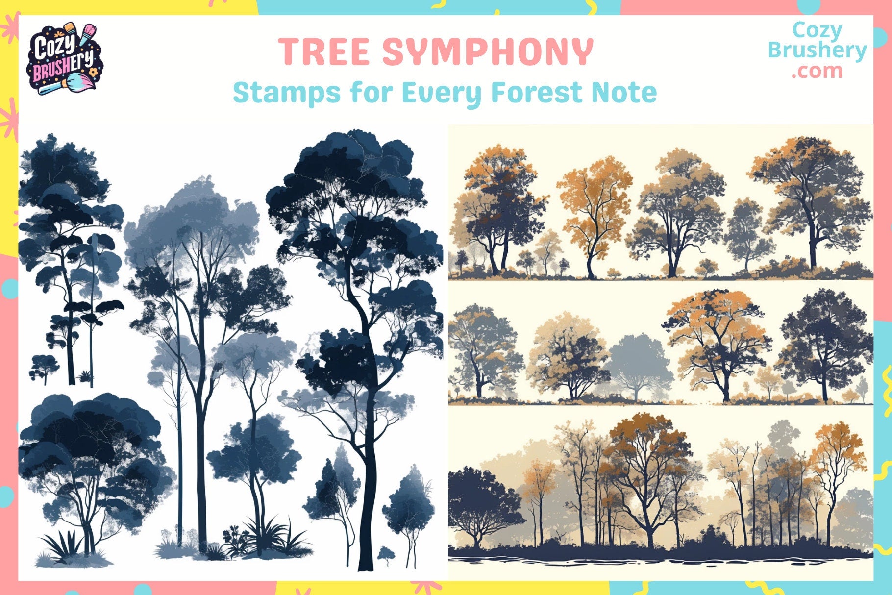 Procreate Brushes: Forest Whisper and Easy Tree Brushes - Cozy Brushery