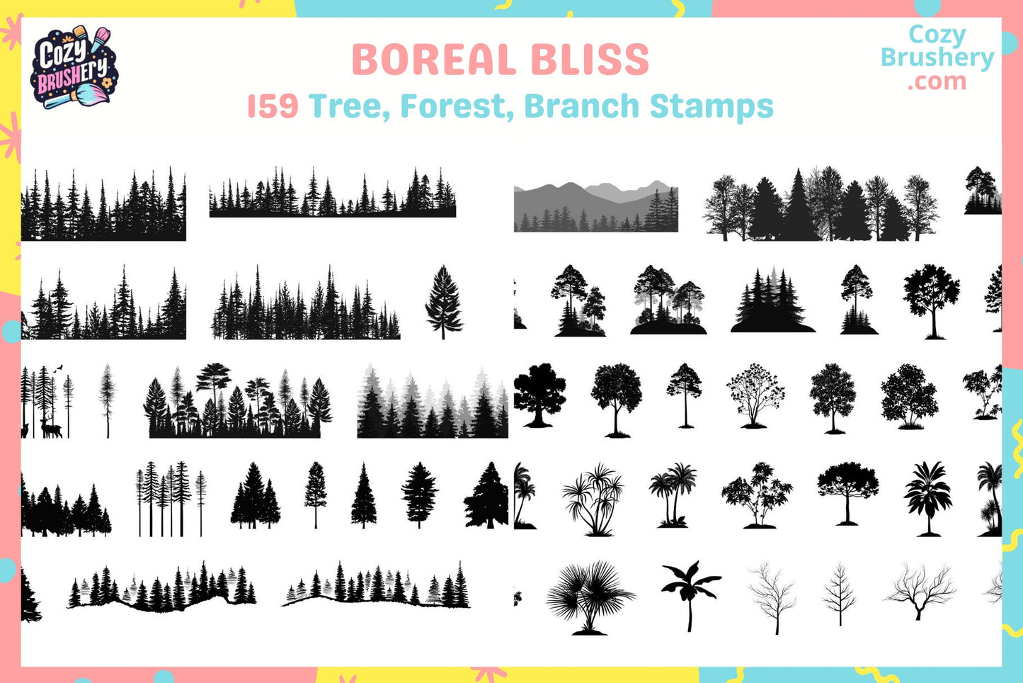 Procreate Brushes: Forest Whisper and Easy Tree Brushes - Cozy Brushery