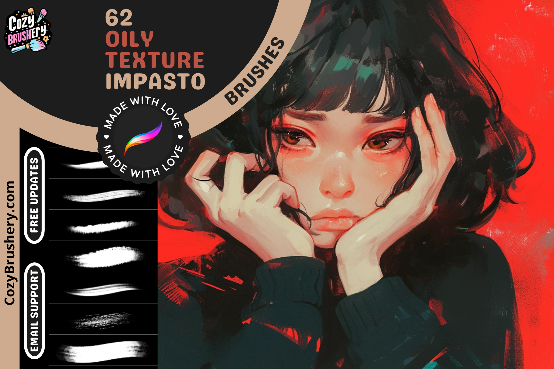 Procreate Brushes: Impasto Dream for Textured Oil Effects - Cozy Brushery