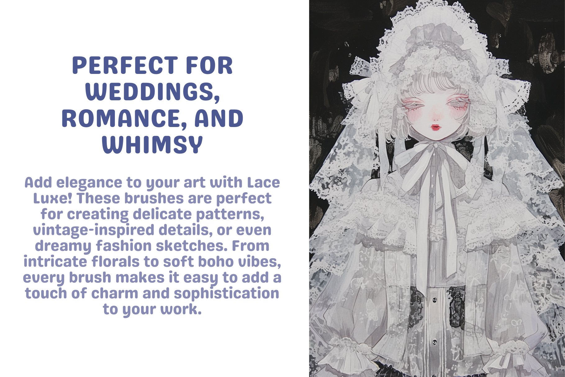 Procreate Brushes: Lace Lush, 187 Lace Brushes Set - Cozy Brushery