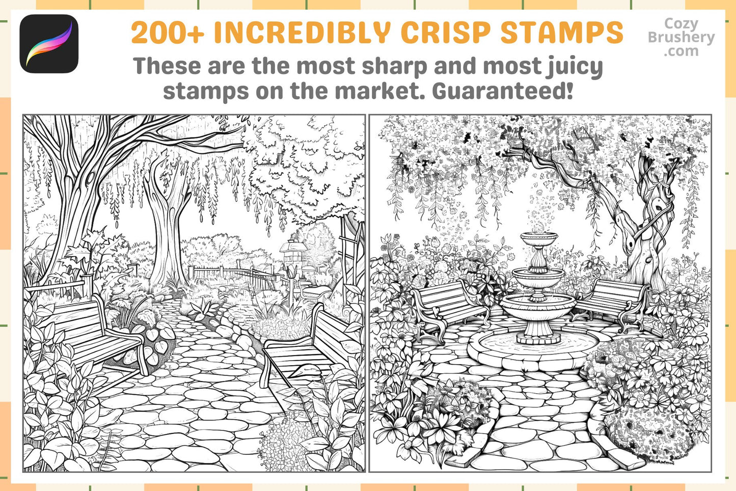 Procreate Brushes Little Garden Delight 160 Detailed Brushes - Cozy Brushery