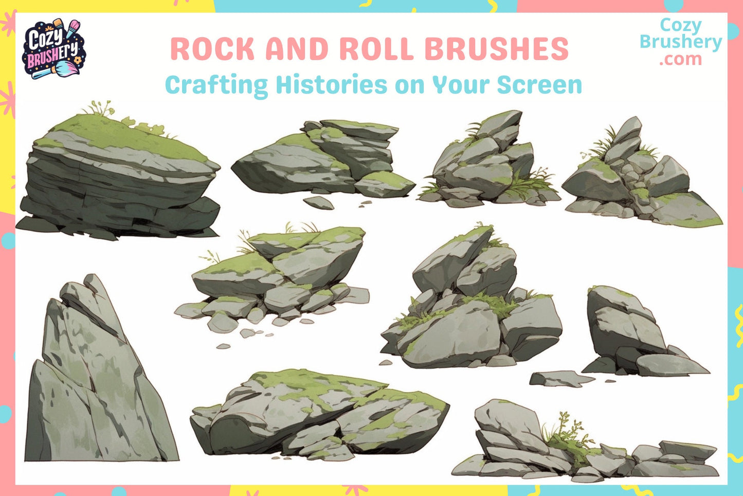 Procreate Brushes: Mountain Majesty for Natural Landscapes - Cozy Brushery