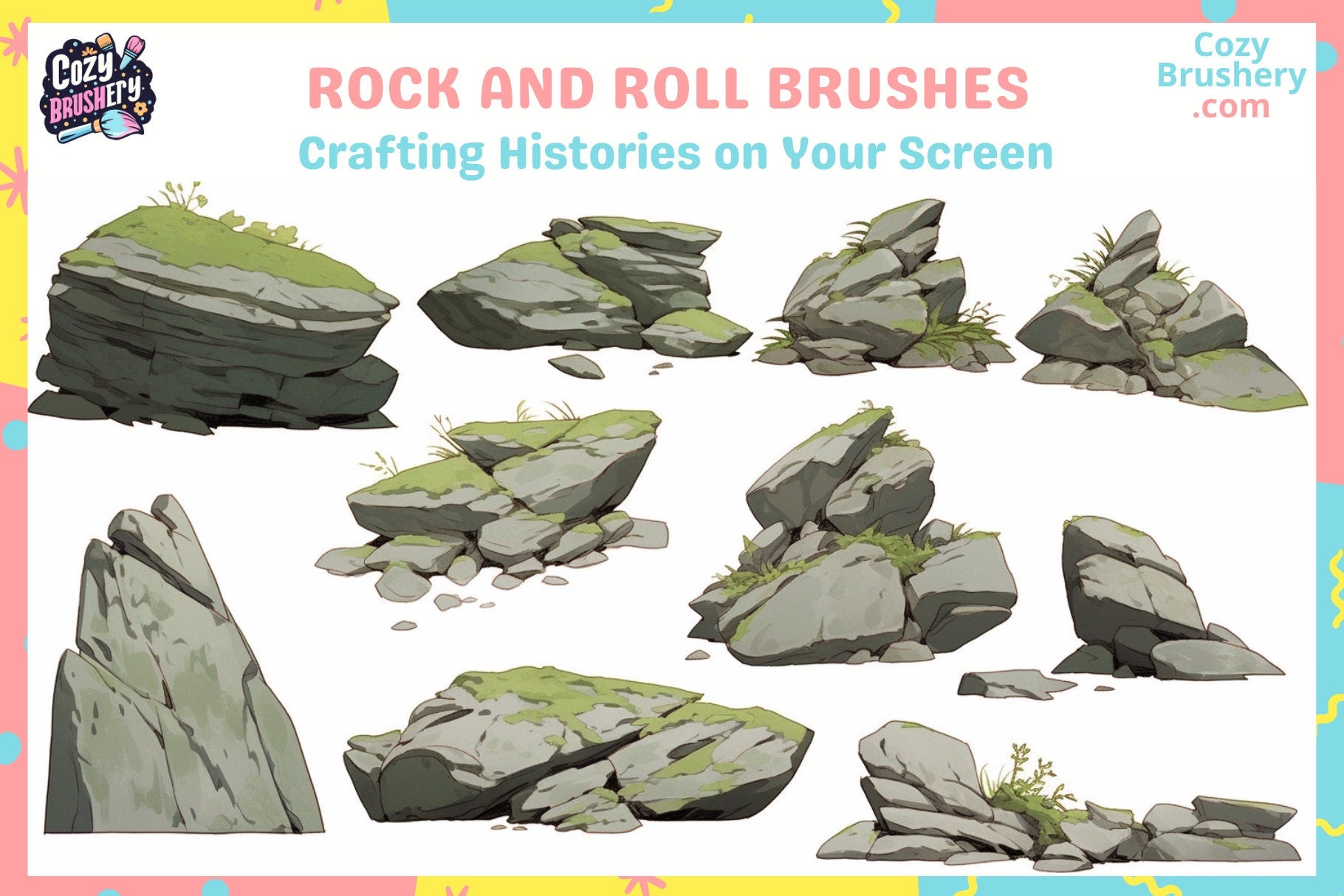 Procreate Brushes: Mountain Majesty for Natural Landscapes - Cozy Brushery