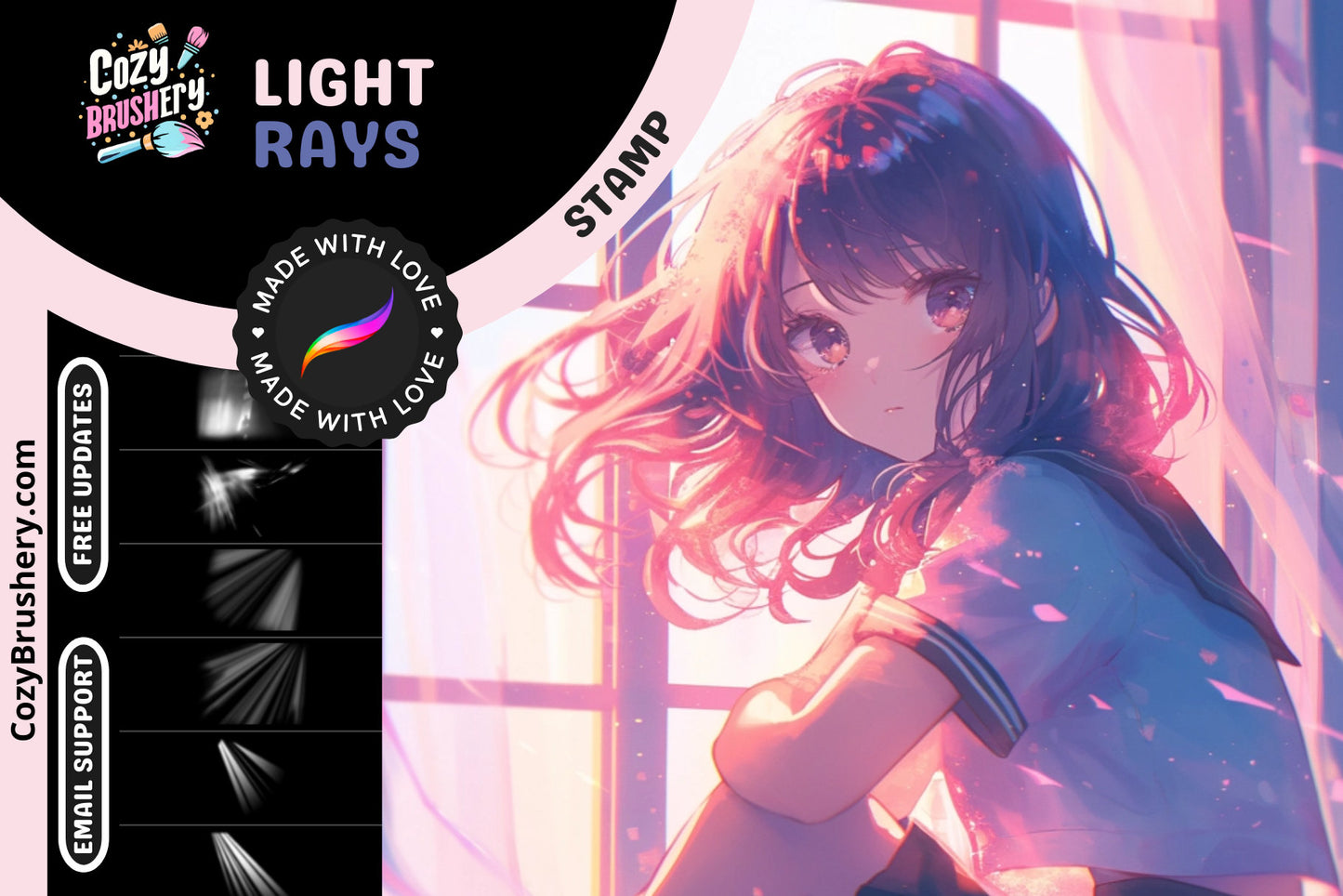 Procreate Brushes: Mystical Light Ray and Forest Stamps - Cozy Brushery