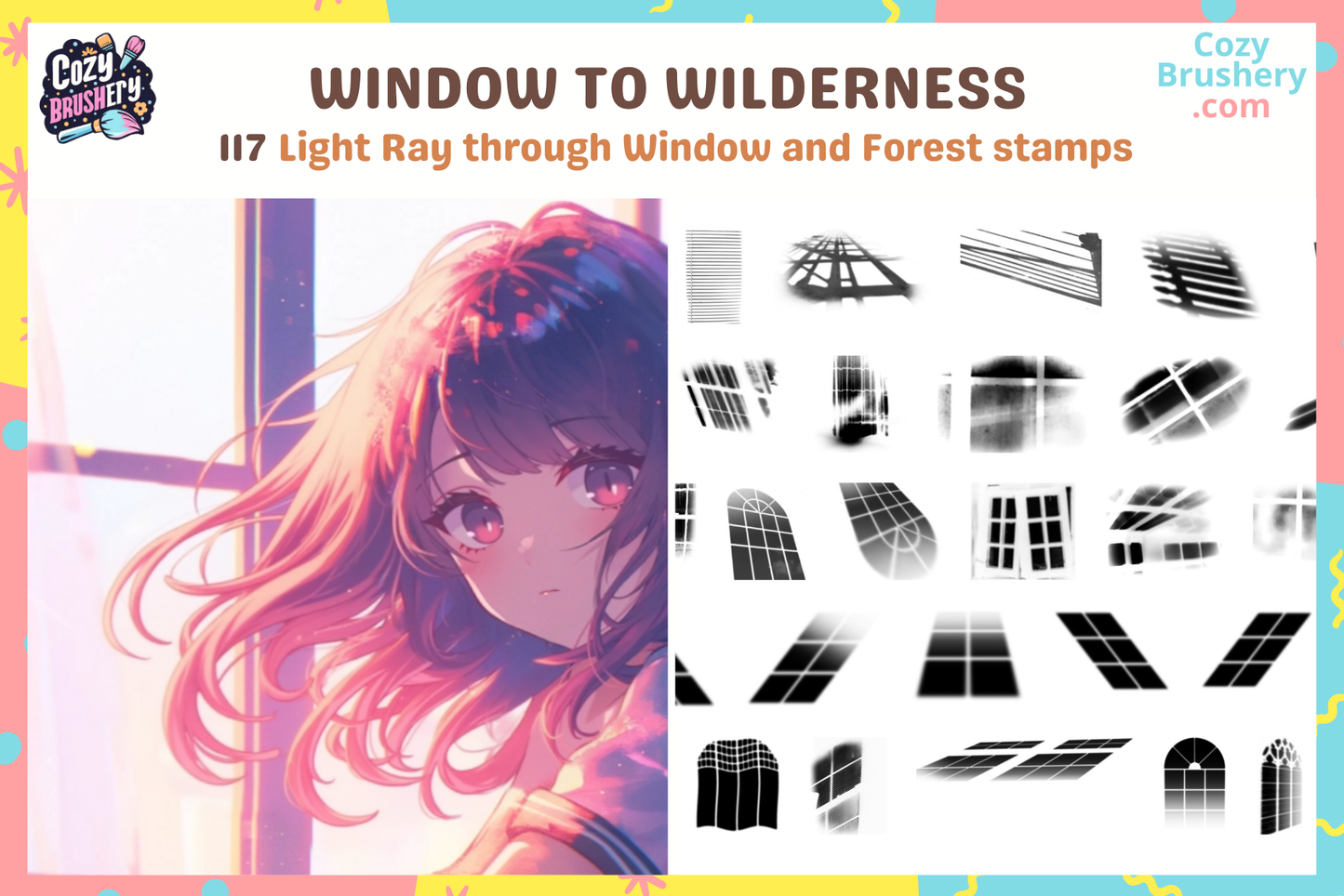 Procreate Brushes: Mystical Light Ray and Forest Stamps - Cozy Brushery