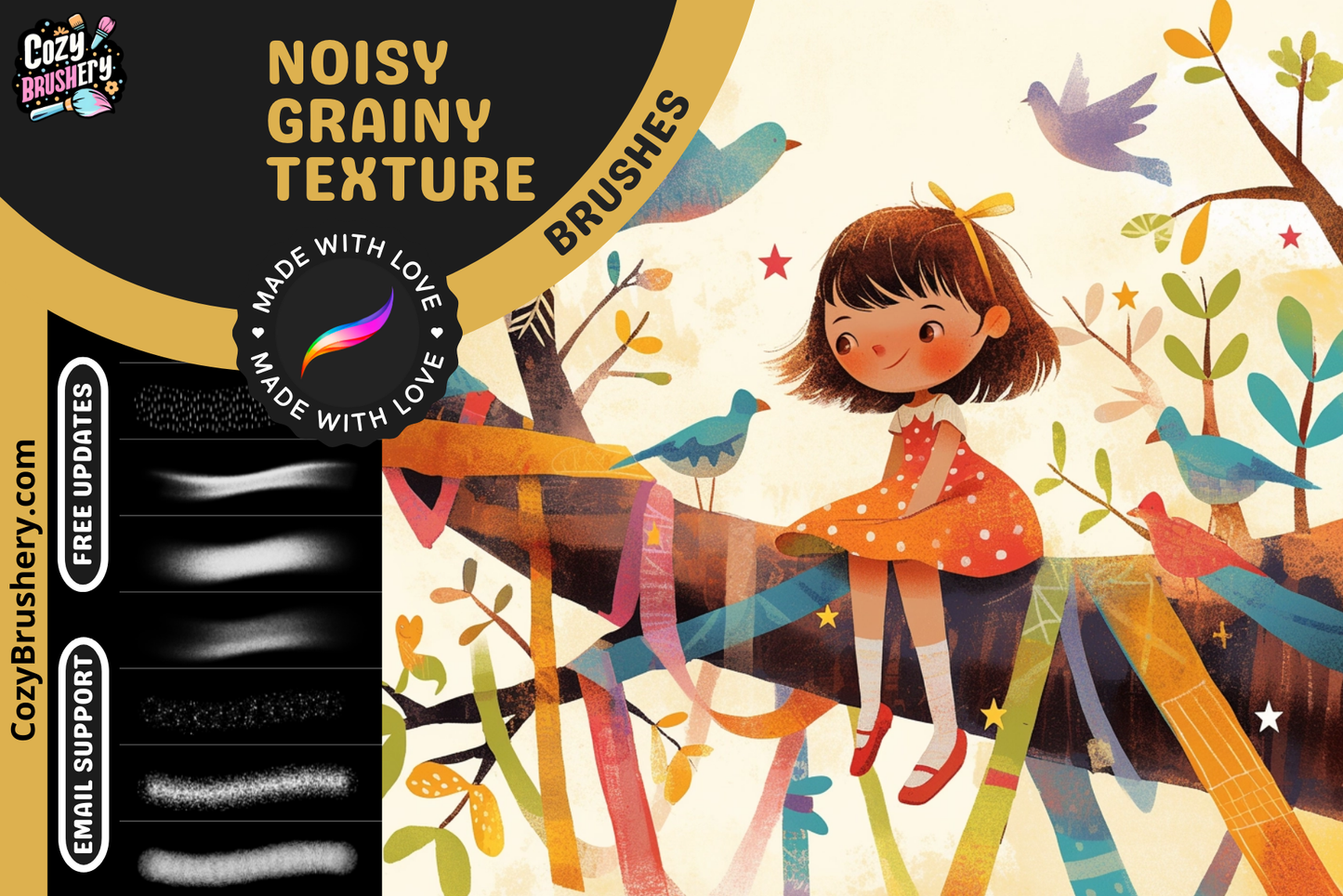 Procreate Brushes: Noise & Grain Symphony for Digital Art - Cozy Brushery