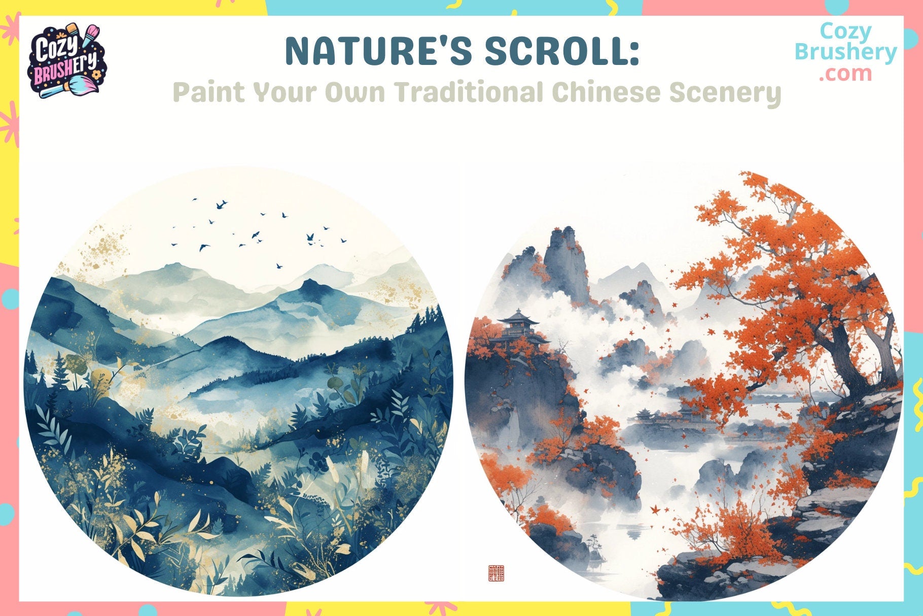 Procreate Brushes: Oriental Essence Art Kit for Nature - Cozy Brushery