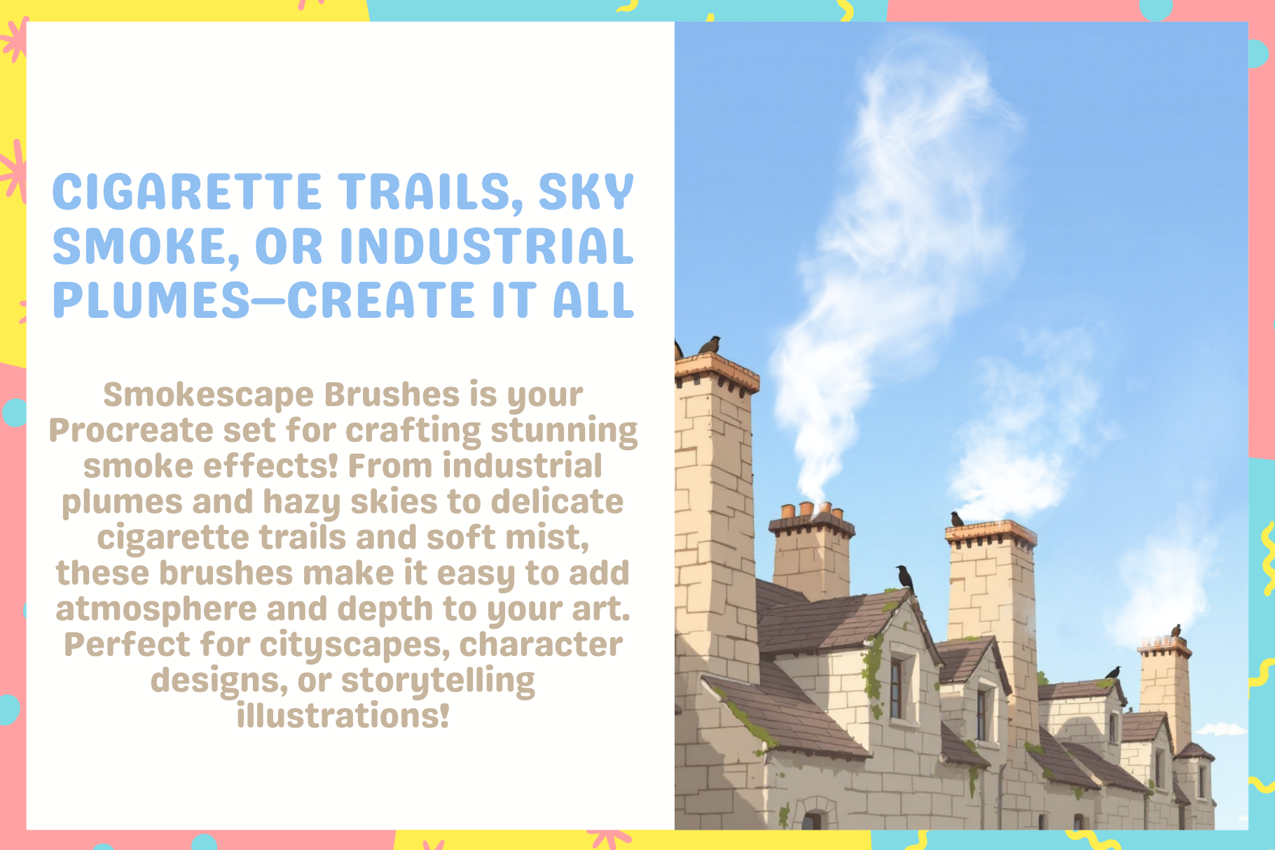 Procreate Brushes Smoke Wonders 120 Dynamic Smoke Brushes - Cozy Brushery